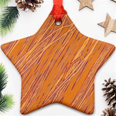 Orange Pattern Star Ornament (two Sides) 