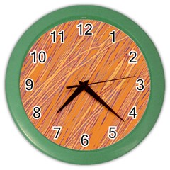 Orange Pattern Color Wall Clocks