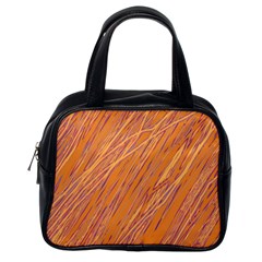 Orange Pattern Classic Handbags (one Side)