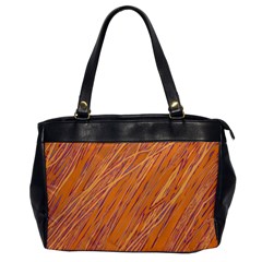 Orange Pattern Office Handbags