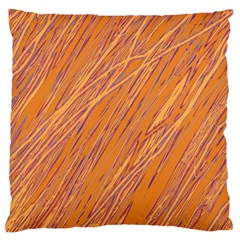 Orange Pattern Large Cushion Case (one Side)