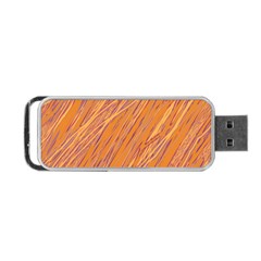 Orange Pattern Portable Usb Flash (one Side)