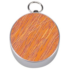 Orange Pattern Silver Compasses