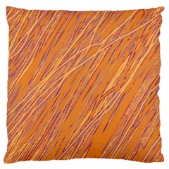 Orange Pattern Large Flano Cushion Case (one Side)