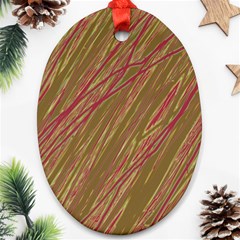 Brown Elegant Pattern Ornament (oval)  by Valentinaart