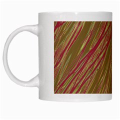 Brown Elegant Pattern White Mugs by Valentinaart