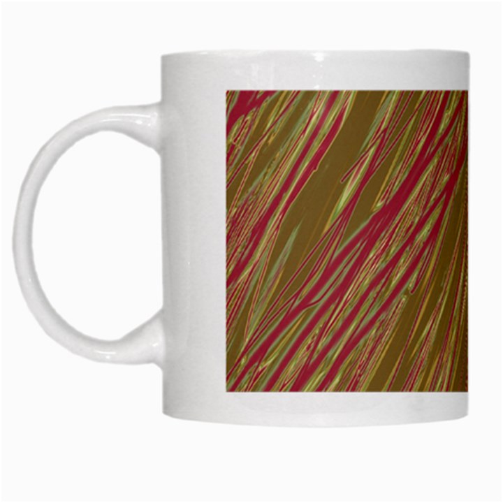 Brown elegant pattern White Mugs