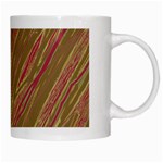 Brown elegant pattern White Mugs Right