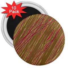 Brown Elegant Pattern 3  Magnets (10 Pack) 