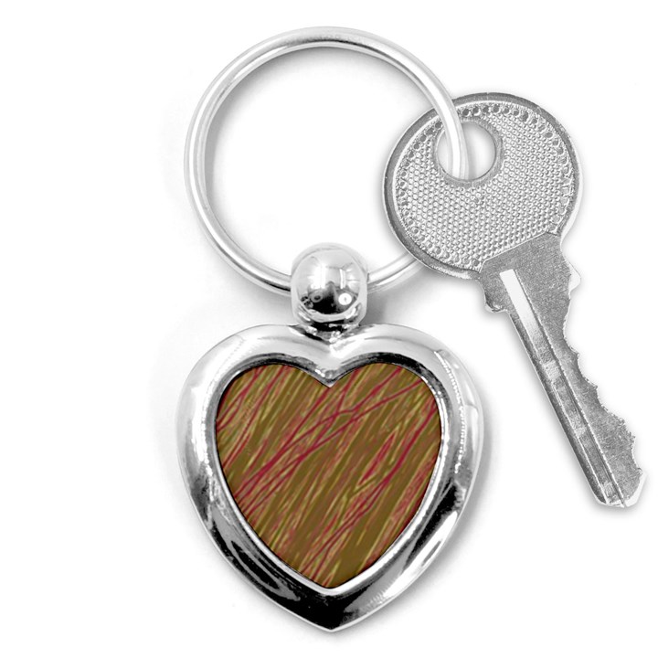 Brown elegant pattern Key Chains (Heart) 