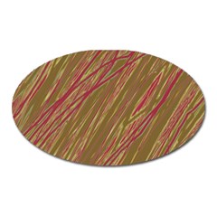 Brown Elegant Pattern Oval Magnet