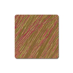 Brown Elegant Pattern Square Magnet