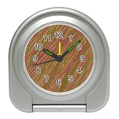 Brown Elegant Pattern Travel Alarm Clocks