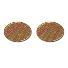 Brown Elegant Pattern Cufflinks (oval) by Valentinaart