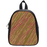 Brown elegant pattern School Bags (Small)  Front