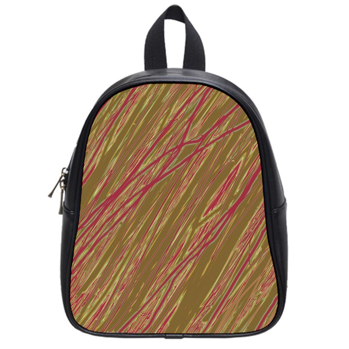 Brown elegant pattern School Bags (Small) 