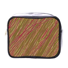 Brown Elegant Pattern Mini Toiletries Bags