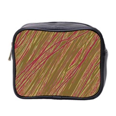 Brown Elegant Pattern Mini Toiletries Bag 2-side