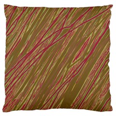 Brown Elegant Pattern Large Cushion Case (one Side)