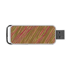 Brown Elegant Pattern Portable Usb Flash (two Sides)