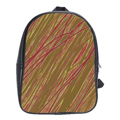 Brown Elegant Pattern School Bags (xl)  by Valentinaart