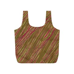 Brown Elegant Pattern Full Print Recycle Bags (s) 