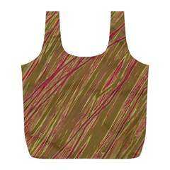 Brown Elegant Pattern Full Print Recycle Bags (l) 