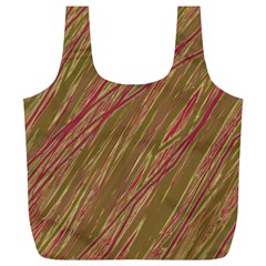 Brown Elegant Pattern Full Print Recycle Bags (l) 