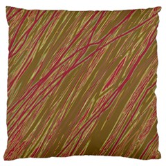 Brown Elegant Pattern Large Flano Cushion Case (one Side) by Valentinaart