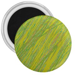 Green And Yellow Van Gogh Pattern 3  Magnets