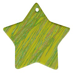 Green And Yellow Van Gogh Pattern Ornament (star) 