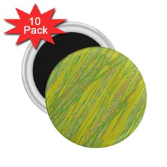 Green And Yellow Van Gogh Pattern 2 25  Magnets (10 Pack) 