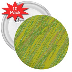 Green And Yellow Van Gogh Pattern 3  Buttons (10 Pack)  by Valentinaart