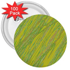 Green And Yellow Van Gogh Pattern 3  Buttons (100 Pack) 