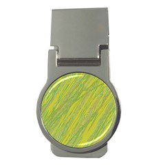 Green And Yellow Van Gogh Pattern Money Clips (round)  by Valentinaart