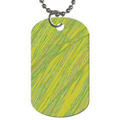 Green And Yellow Van Gogh Pattern Dog Tag (one Side) by Valentinaart