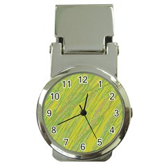 Green And Yellow Van Gogh Pattern Money Clip Watches