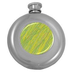 Green And Yellow Van Gogh Pattern Round Hip Flask (5 Oz)