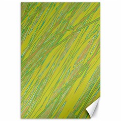 Green And Yellow Van Gogh Pattern Canvas 12  X 18  