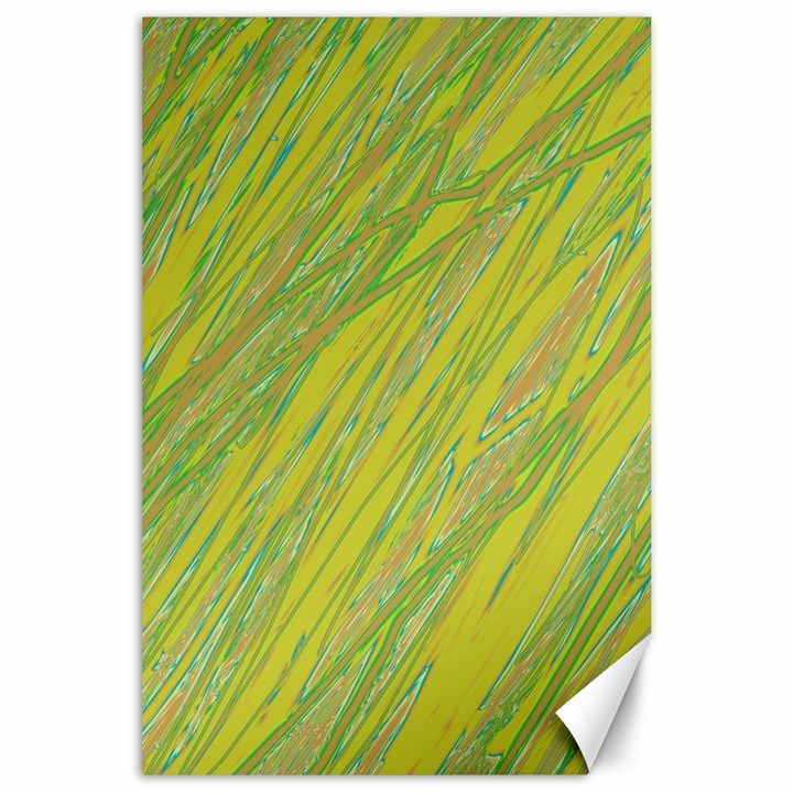 Green and yellow Van Gogh pattern Canvas 24  x 36 