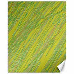 Green And Yellow Van Gogh Pattern Canvas 11  X 14   by Valentinaart