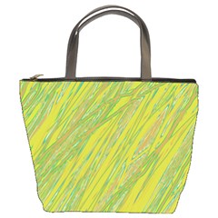 Green And Yellow Van Gogh Pattern Bucket Bags