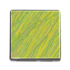 Green And Yellow Van Gogh Pattern Memory Card Reader (square)