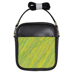 Green And Yellow Van Gogh Pattern Girls Sling Bags