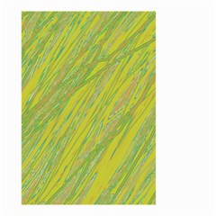 Green And Yellow Van Gogh Pattern Small Garden Flag (two Sides) by Valentinaart