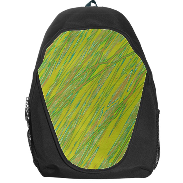 Green and yellow Van Gogh pattern Backpack Bag