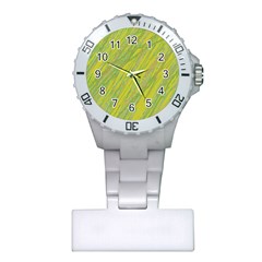 Green And Yellow Van Gogh Pattern Plastic Nurses Watch