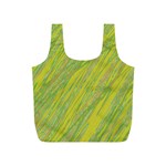 Green and yellow Van Gogh pattern Full Print Recycle Bags (S)  Front