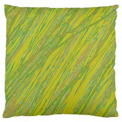 Green And Yellow Van Gogh Pattern Large Flano Cushion Case (one Side) by Valentinaart