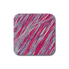 Purple Decorative Pattern Rubber Coaster (square)  by Valentinaart